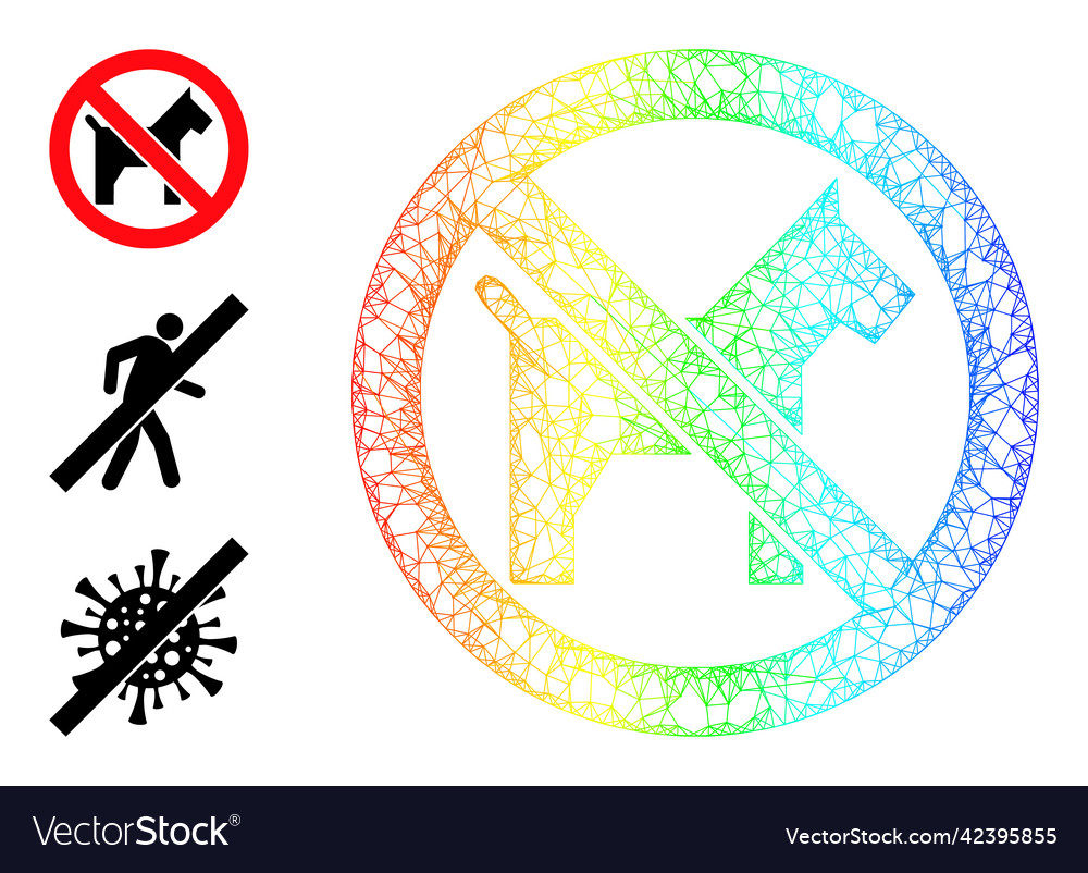 Spectrum gradient linear mesh no dogs icon vector image Spectrum gradient linear mesh no dogs icon