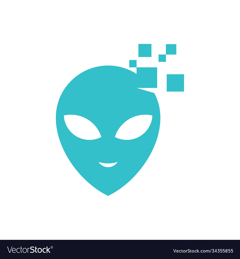 Tech alien logo design template