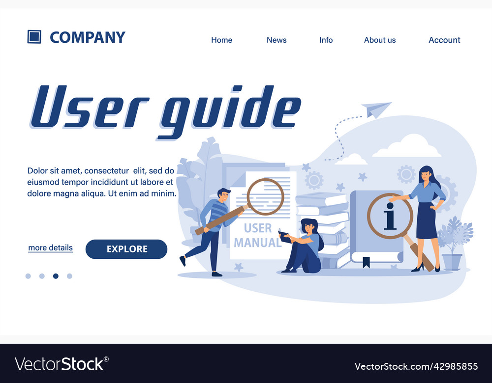 User guide suitable for web landing page ui