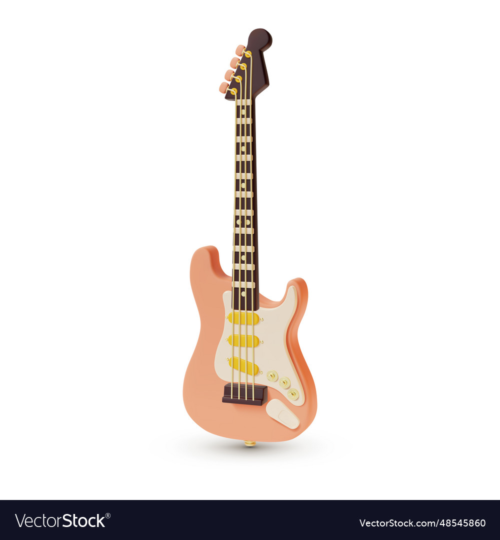 3d electric guitar cartoon style