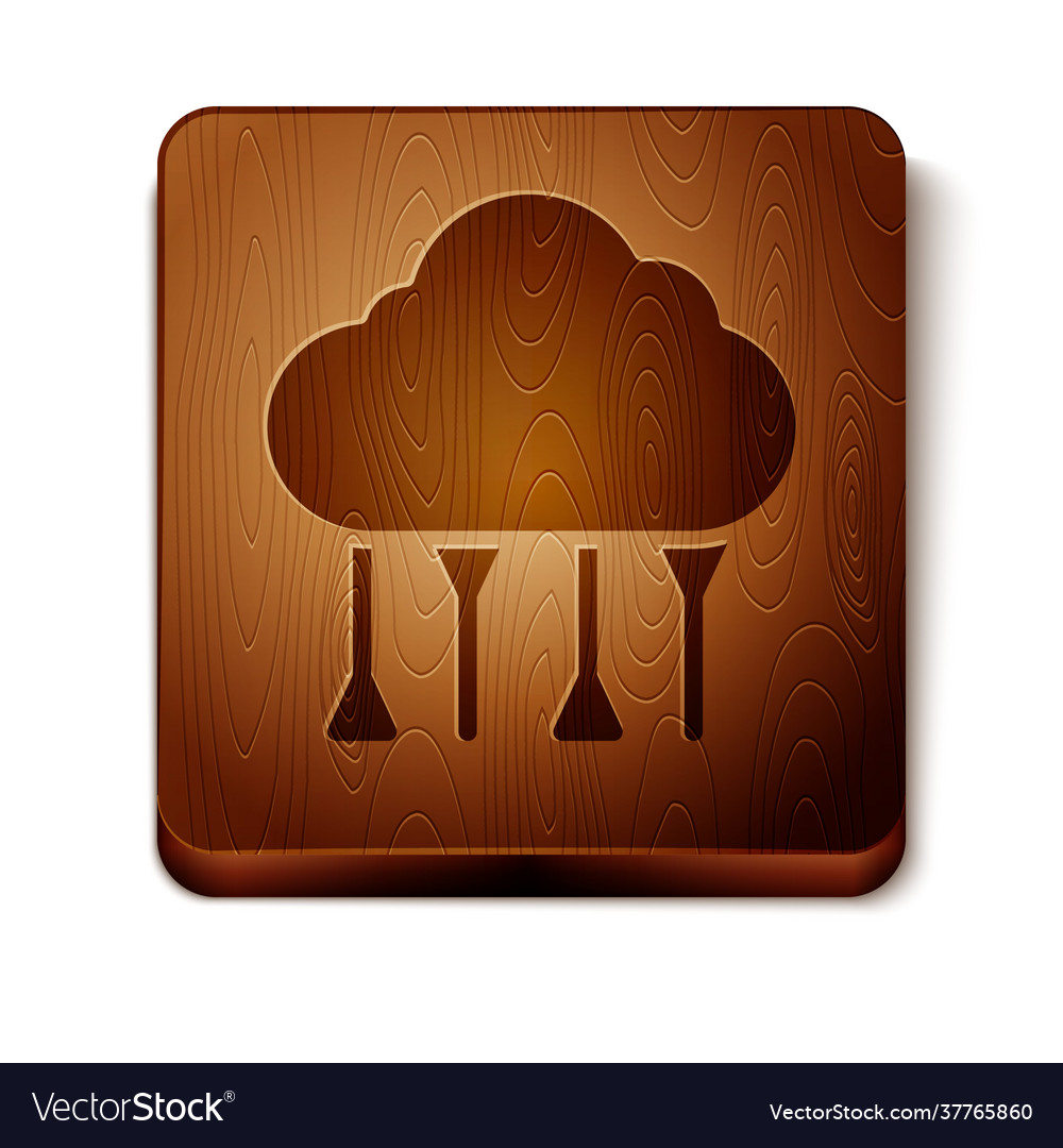 Brown network cloud connection icon isolated