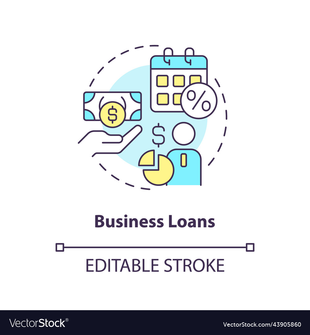 Business loans concept icon Royalty Free Vector Image