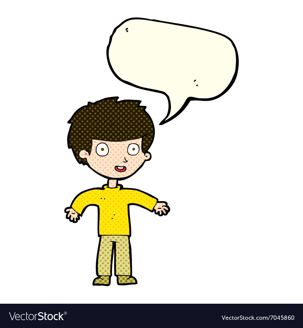 Cartoon Happy Man With Speech Bubble Royalty Free Vector