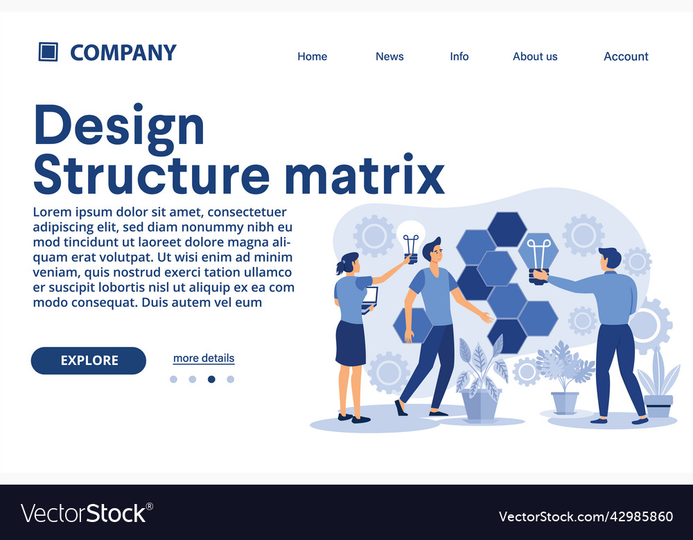 Design structure matrix suitable for web landing