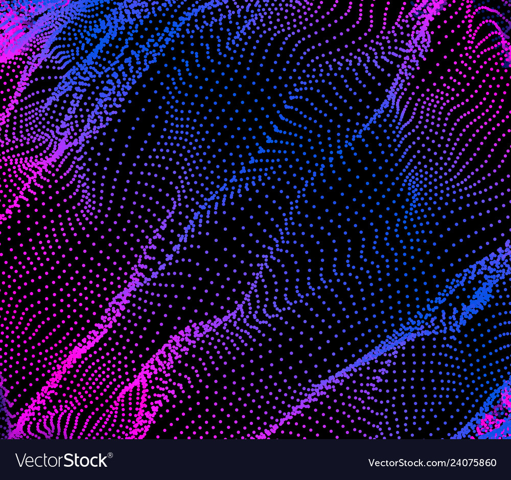 Dynamic particles wave from nodes 3d sea flow