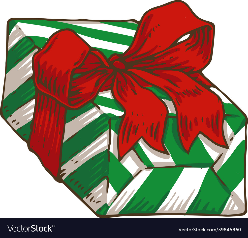 Green box with gift Royalty Free Vector Image - VectorStock