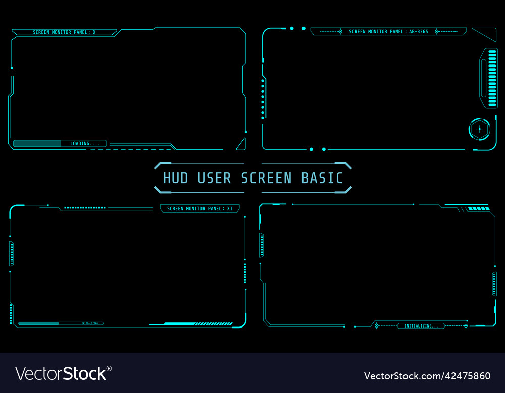 Hud abstract set of futuristic element user vector image Hud abstract set of futuristic element user