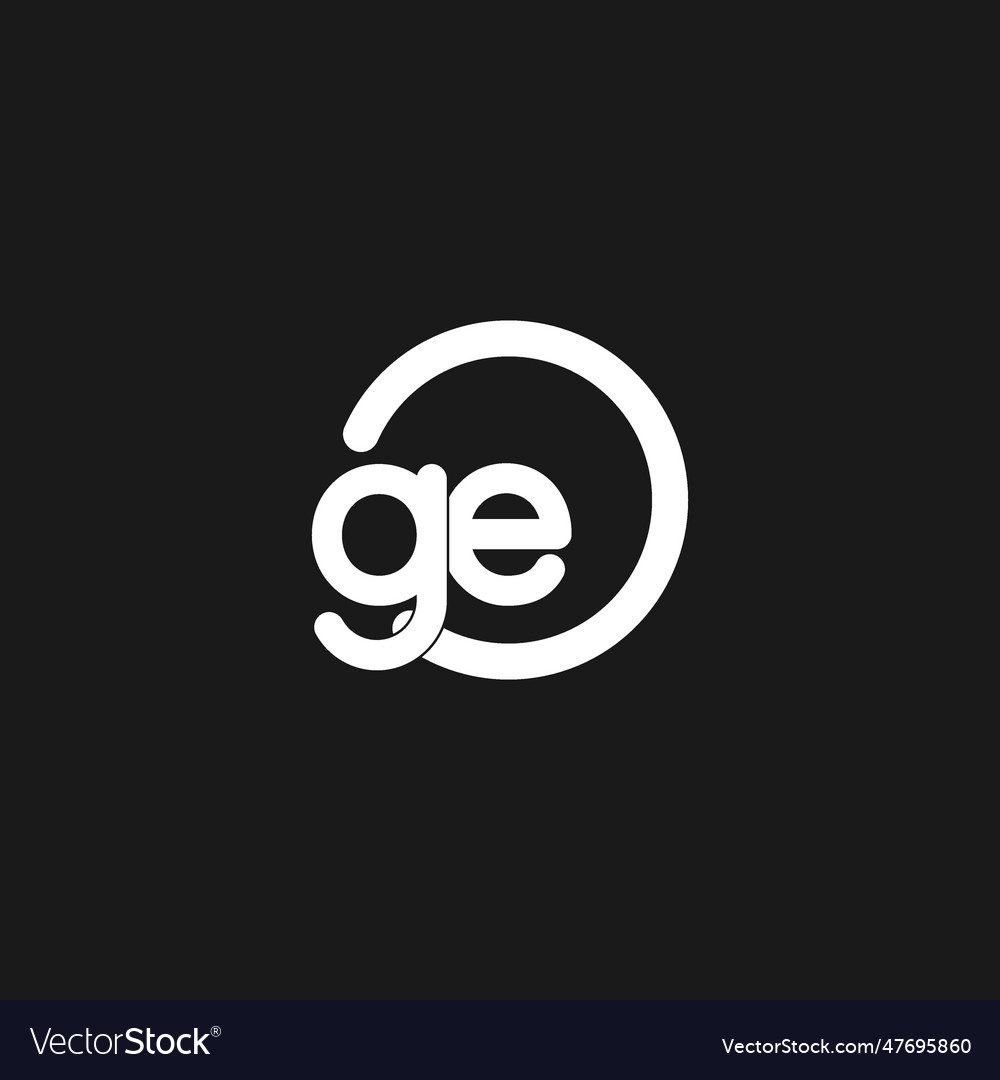 Initials ge logo monogram with simple circles Vector Image