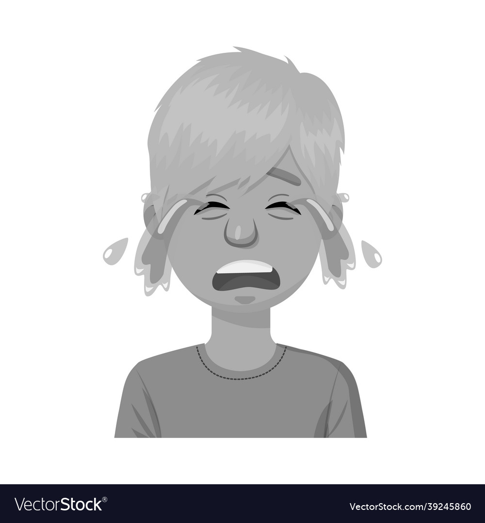 Isolated object of guy and cry symbol collection