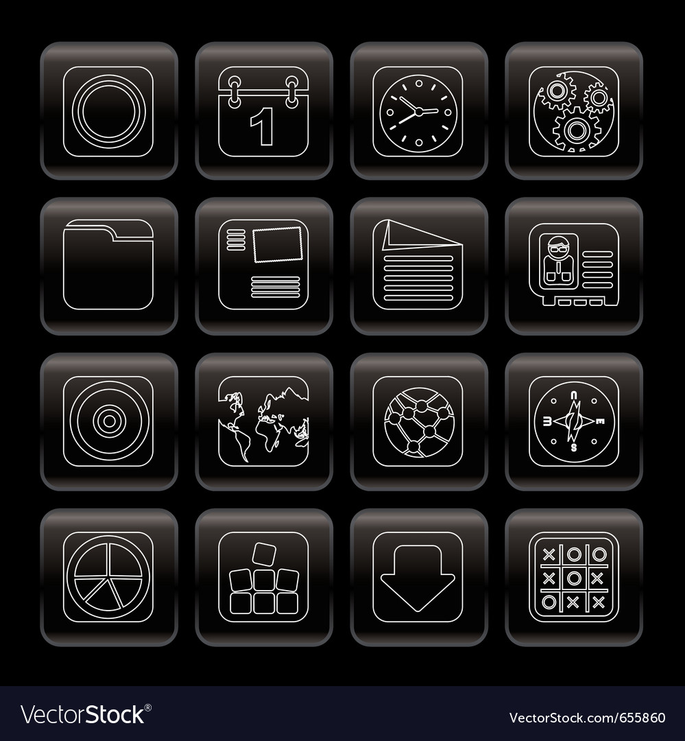Line mobile phone and computer icons