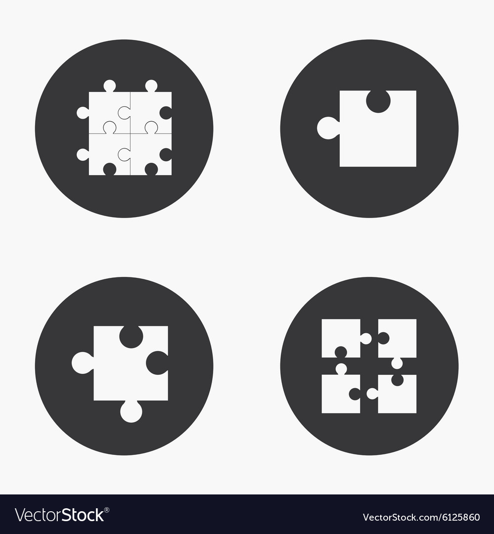 Modern puzzle icons set