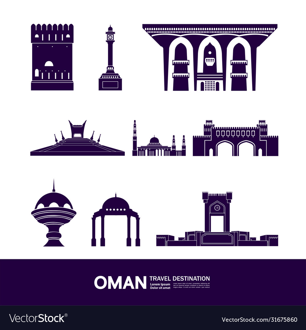 Oman travel destination Royalty Free Vector Image