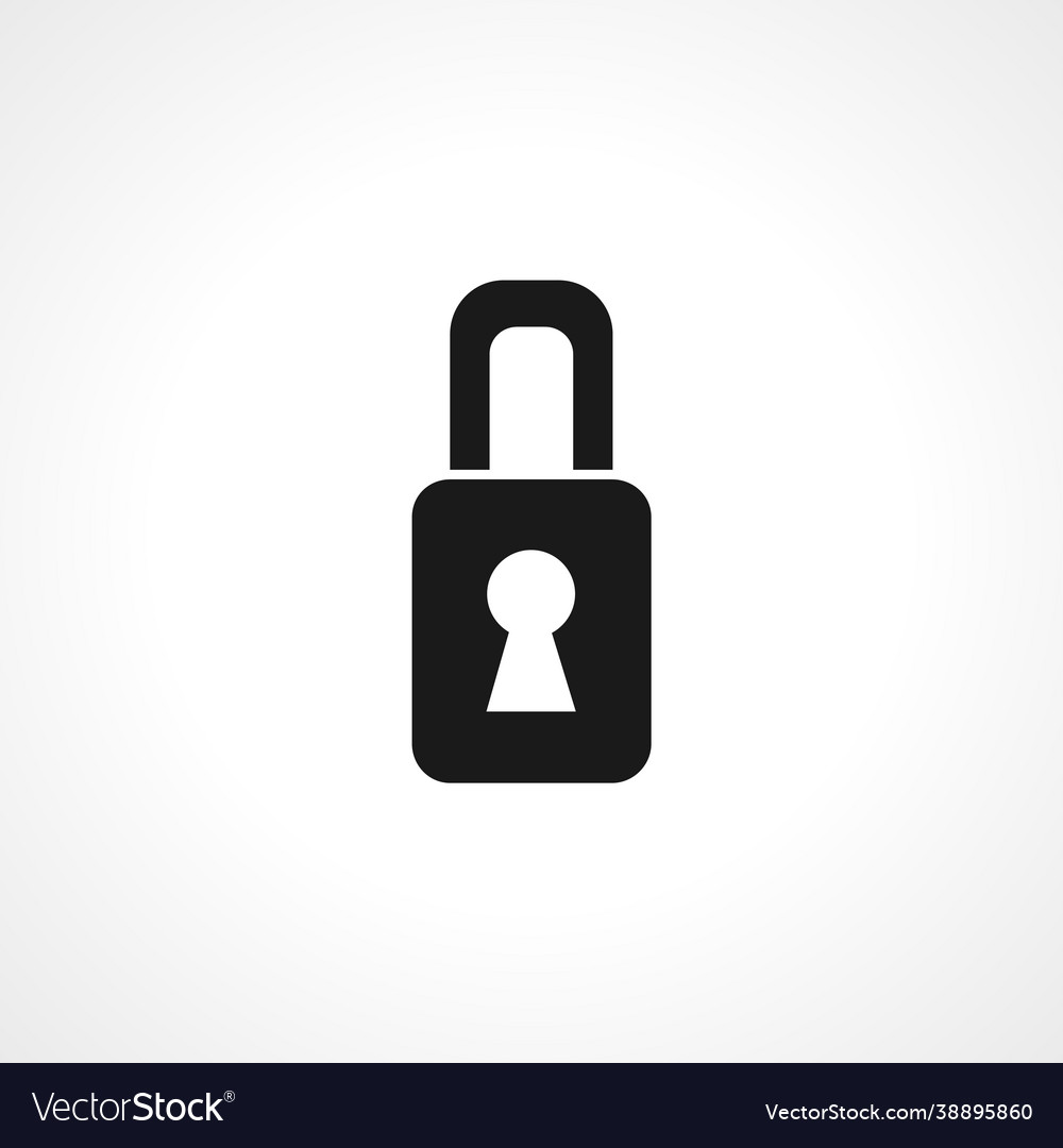 Padlock simple isolated web icon vector image Padlock simple isolated web icon