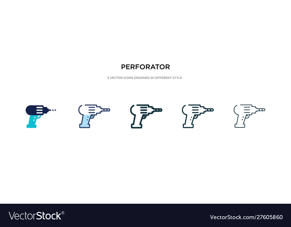 Perforator icon in different style two colored
