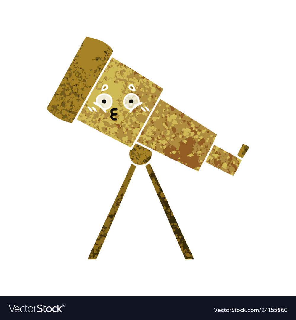 Retro style cartoon telescope Royalty Free Vector Image