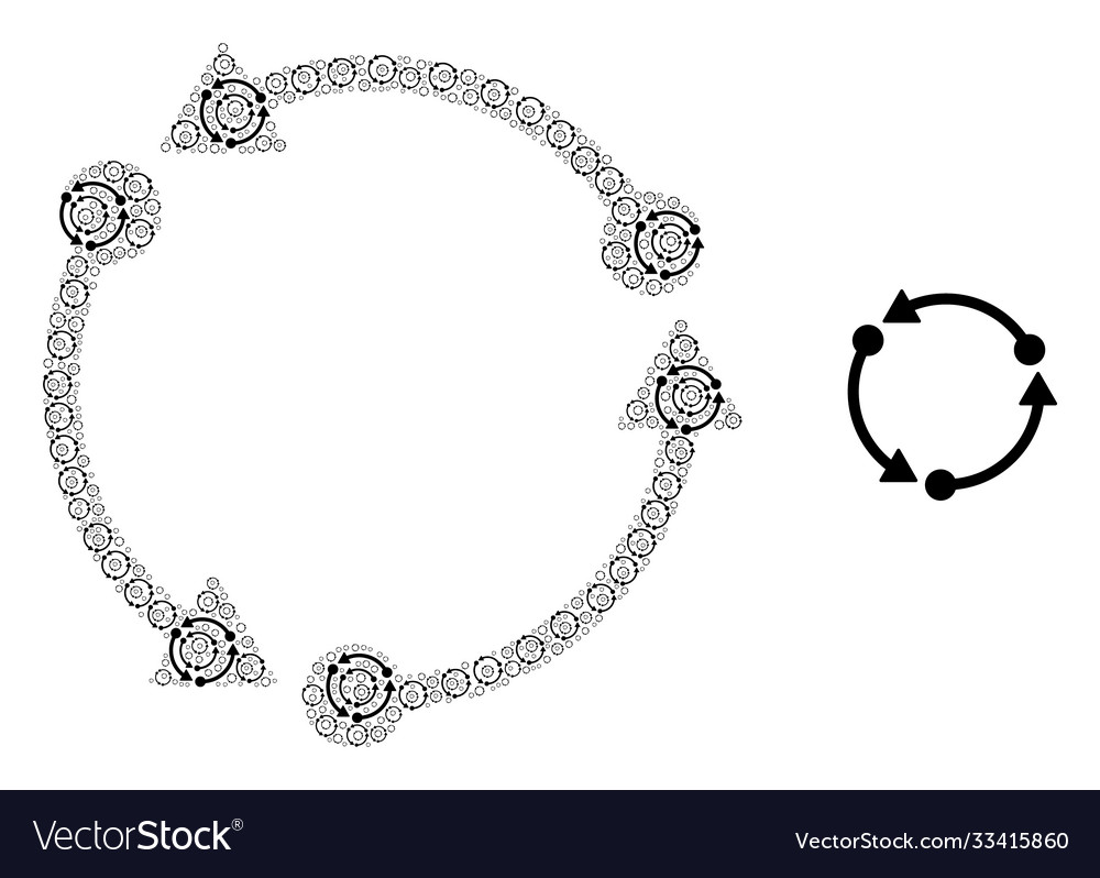 Rotation composition self icons vector image Rotation composition self icons
