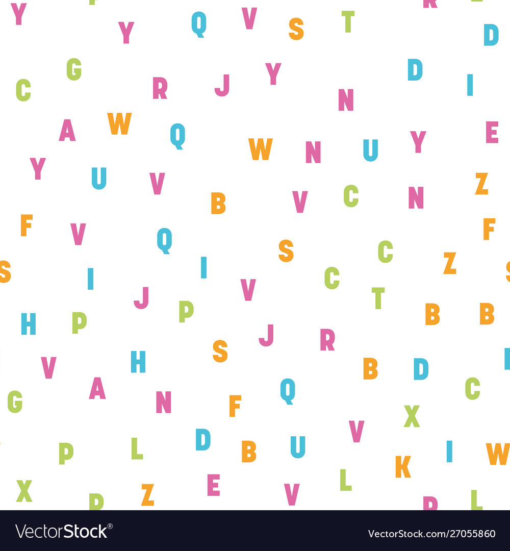 Seamless pattern colorful letters random order vector image Seamless pattern colorful letters random order