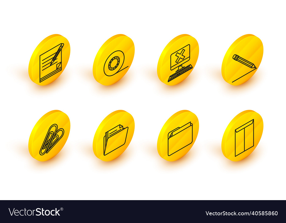 Set line envelope document folder paper clip