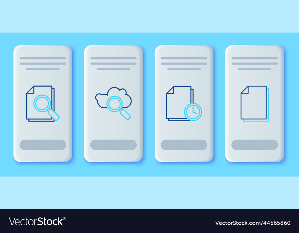Set line search cloud computing document vector image Set line search cloud computing document