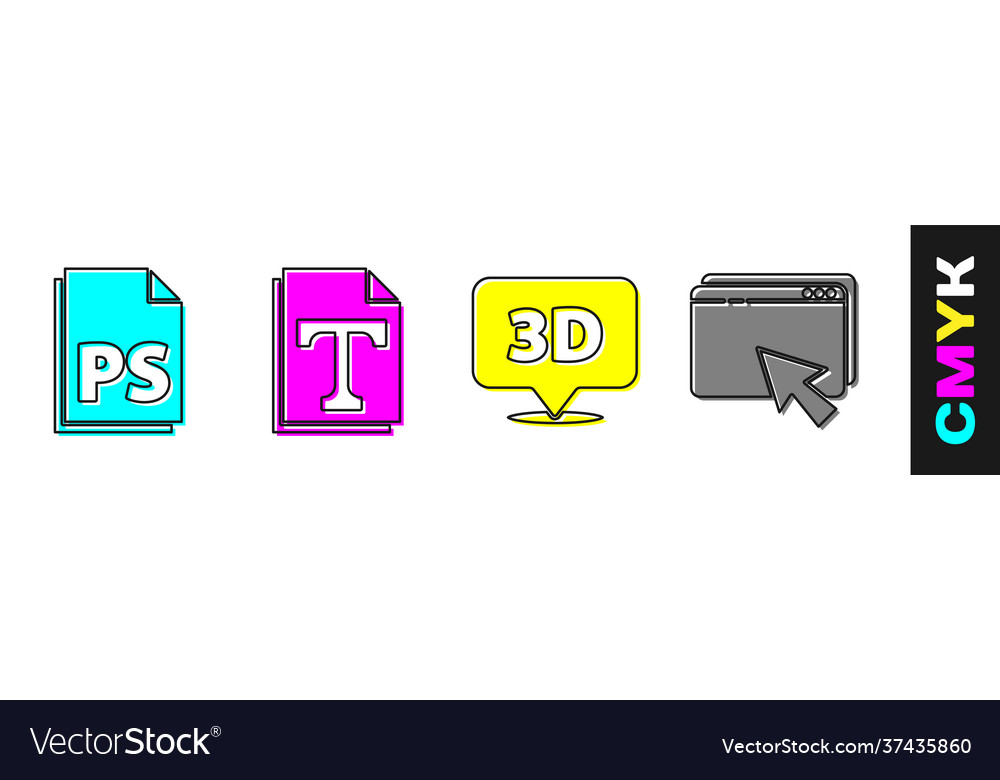 Set ps file document text speech vector image Set ps file document text speech
