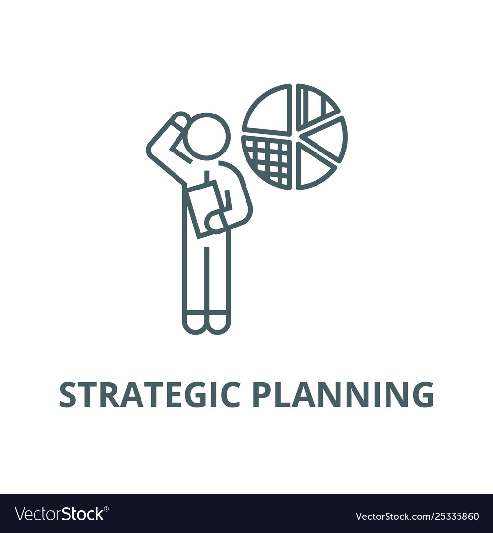 Strategic planning financial idea line Royalty Free Vector