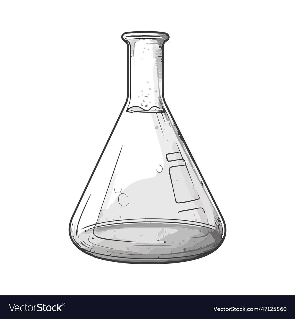 Transparent laboratory flask Royalty Free Vector Image