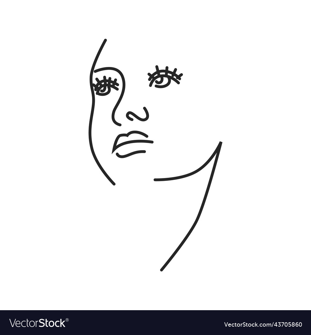 Woman face doodle in abstract design trendy vector image Woman face doodle in abstract design trendy