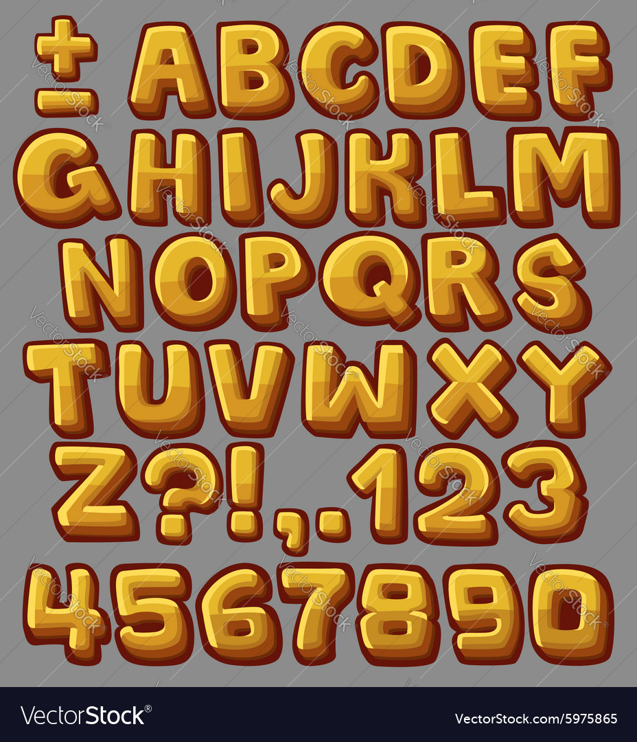 Alphabet yellow Royalty Free Vector Image VectorStock