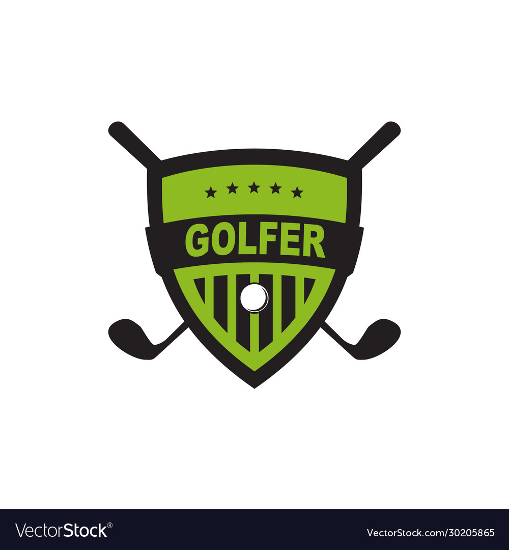 Emblem logo for golf sport activity template