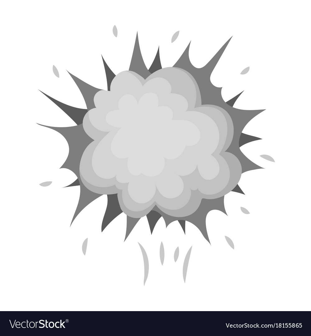 Explosion single icon in monochrome style Vector Image