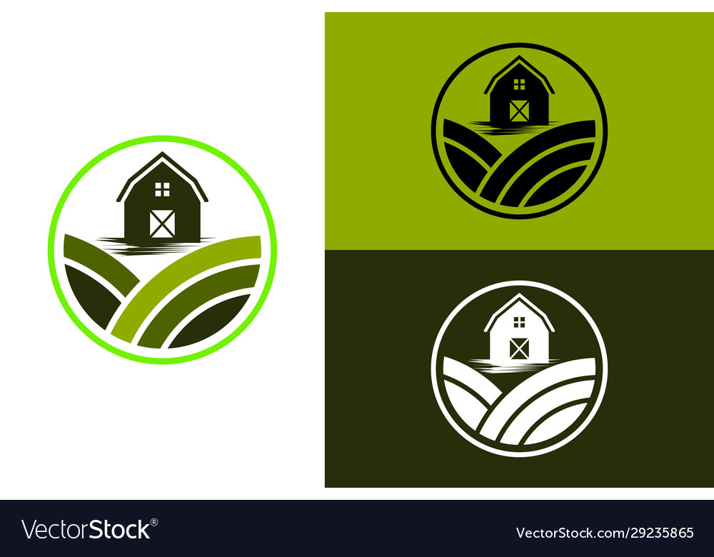 Farm house concept logo template agriculture icon