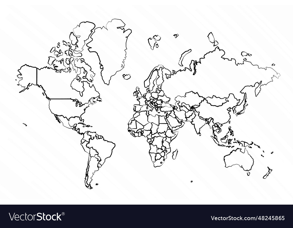 Hand drawn world map Royalty Free - Hand Drawn World Map Vector 48245865 