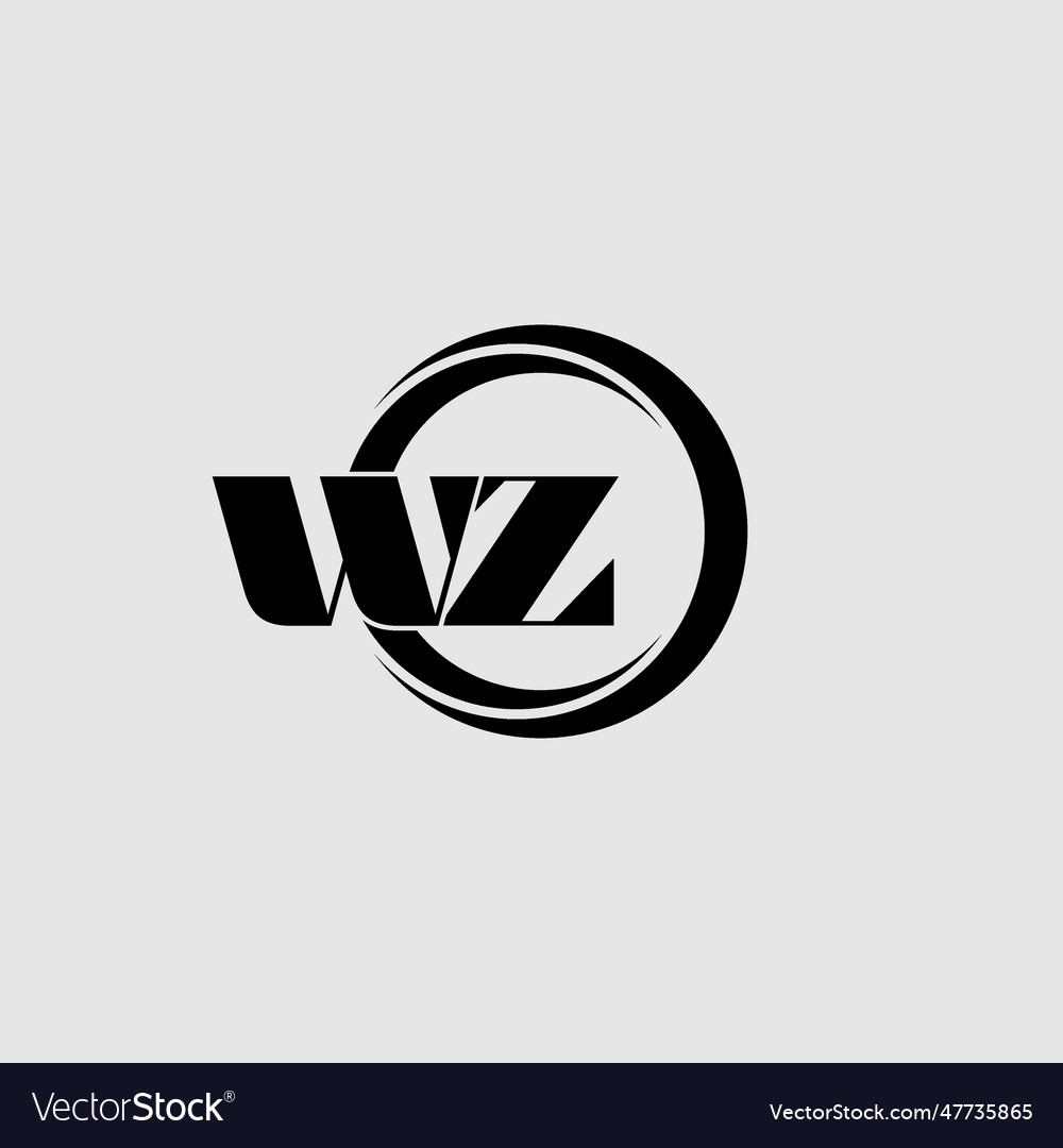 Letters wz simple circle linked line logo Vector Image Letters wz simple circle linked line logo