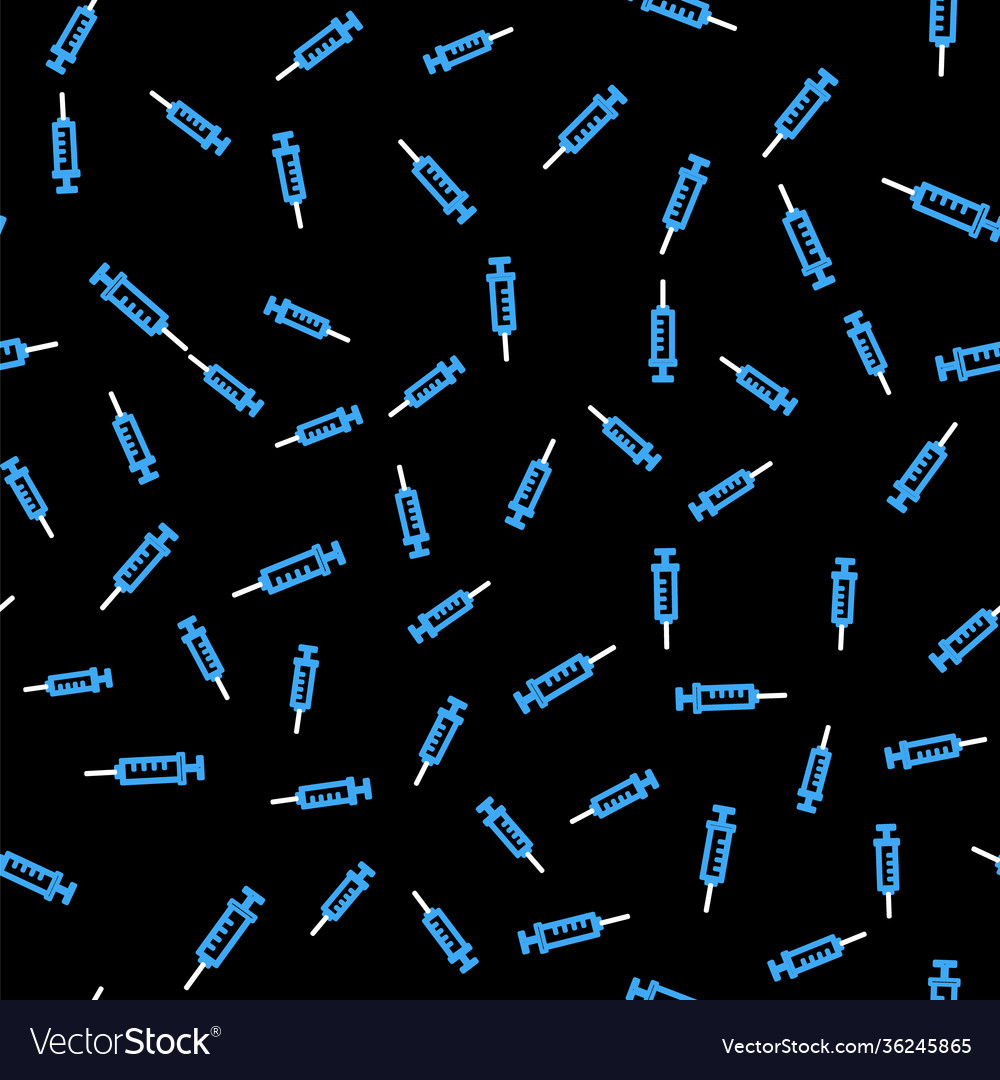 Line syringe icon isolated seamless pattern