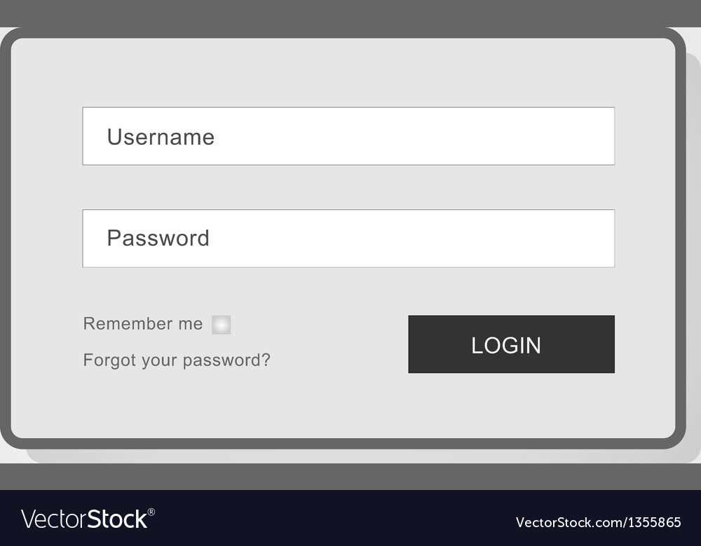 Login interface - username and password