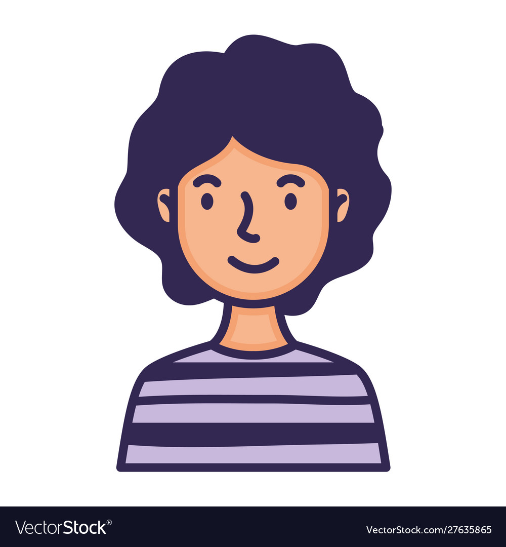 Man face avatar character fill style