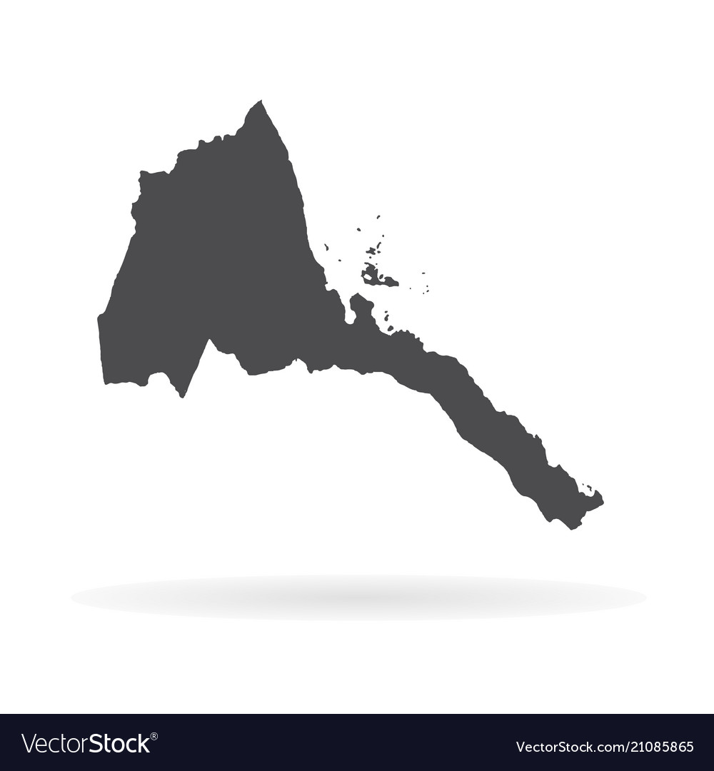 Map eritrea isolated black