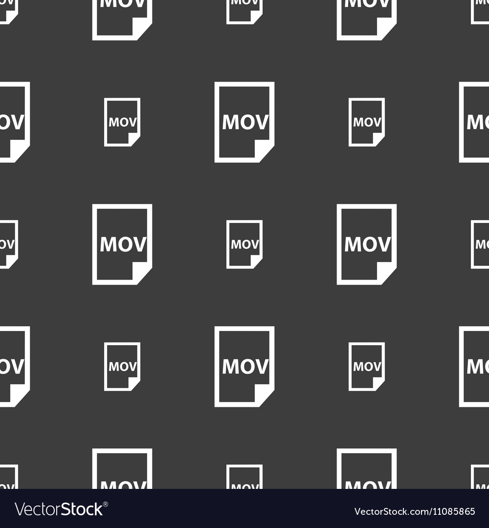 Mov file format icon sign seamless pattern