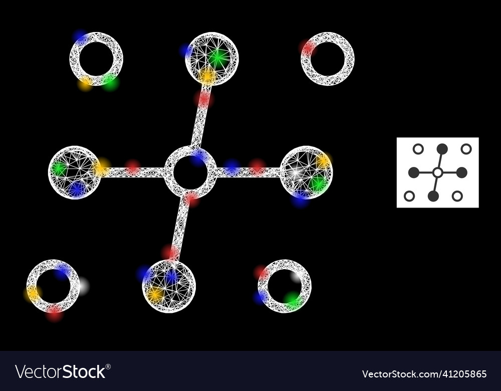Net mesh grid structure icon with multicolored