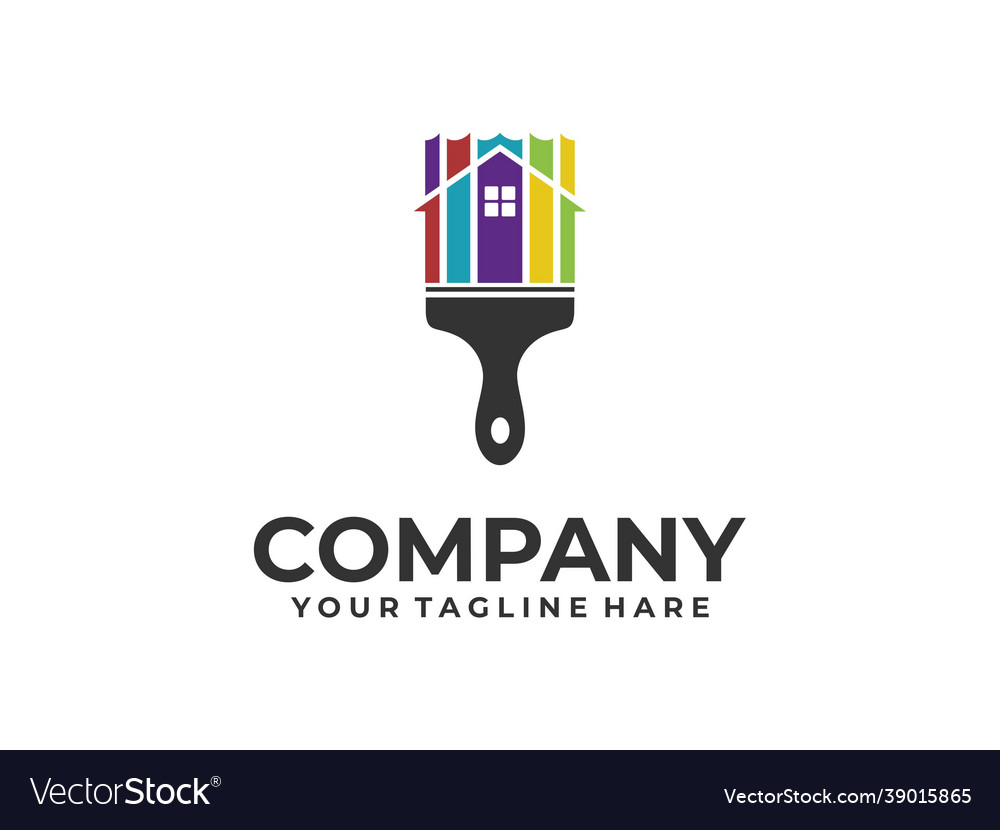 Paint house logo Royalty Free Vector Image - VectorStock