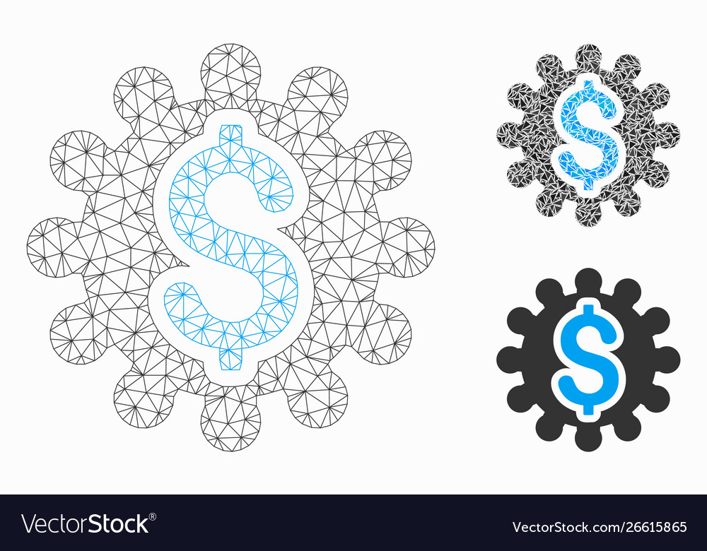 Payment options cog mesh network model vector image Payment options cog mesh network model