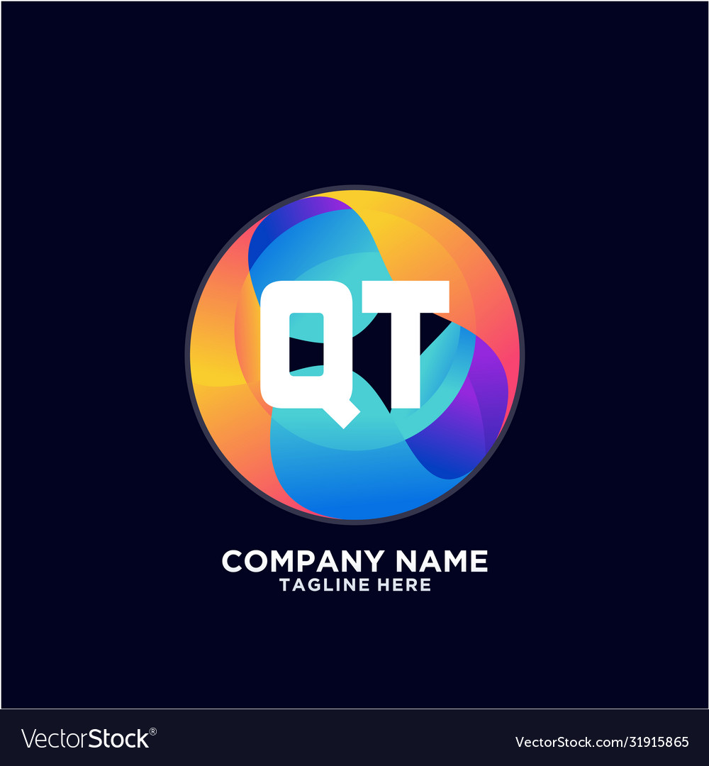 Qt initial logo with colorful circle template