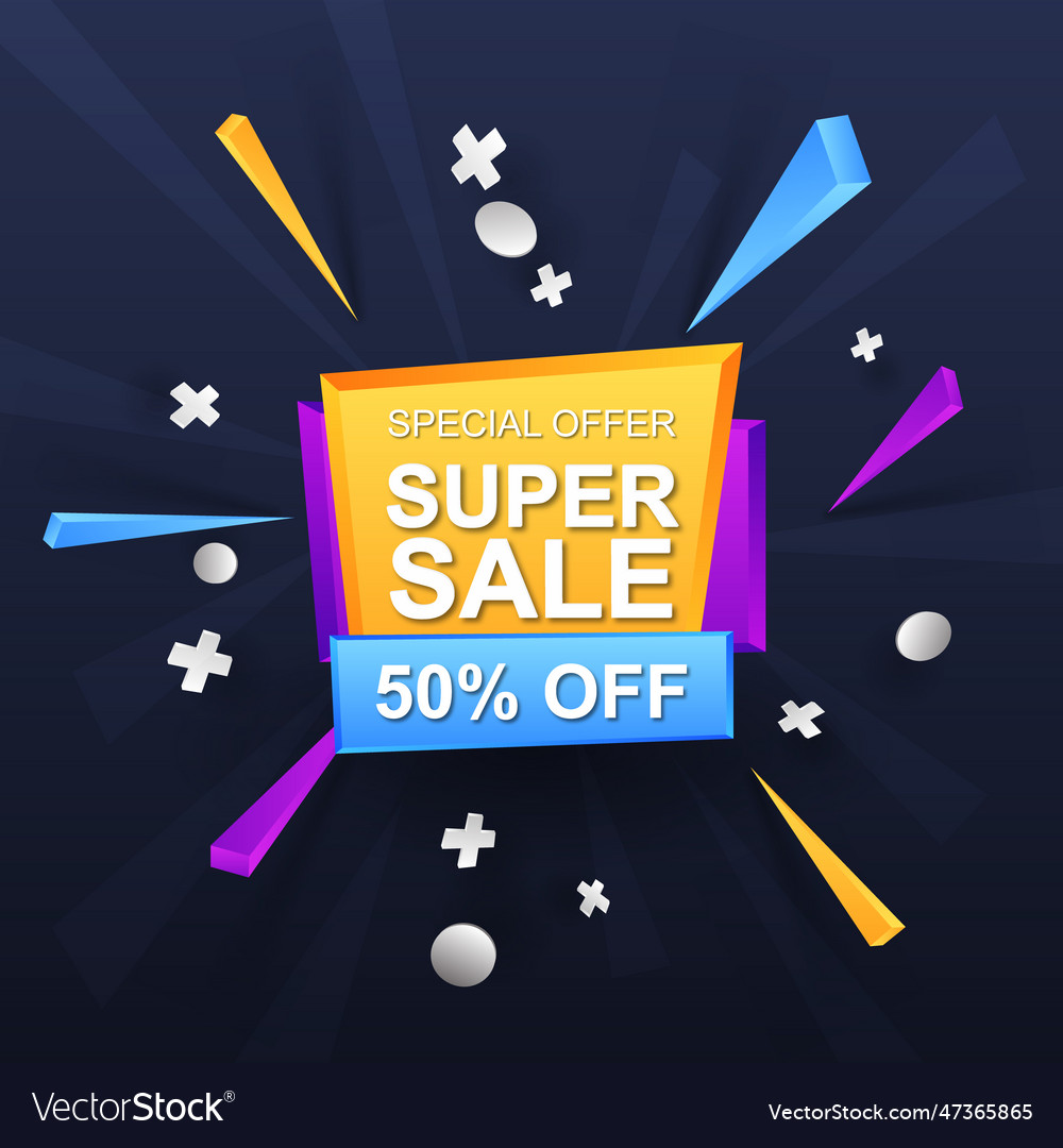 Sale banner background with 3d style