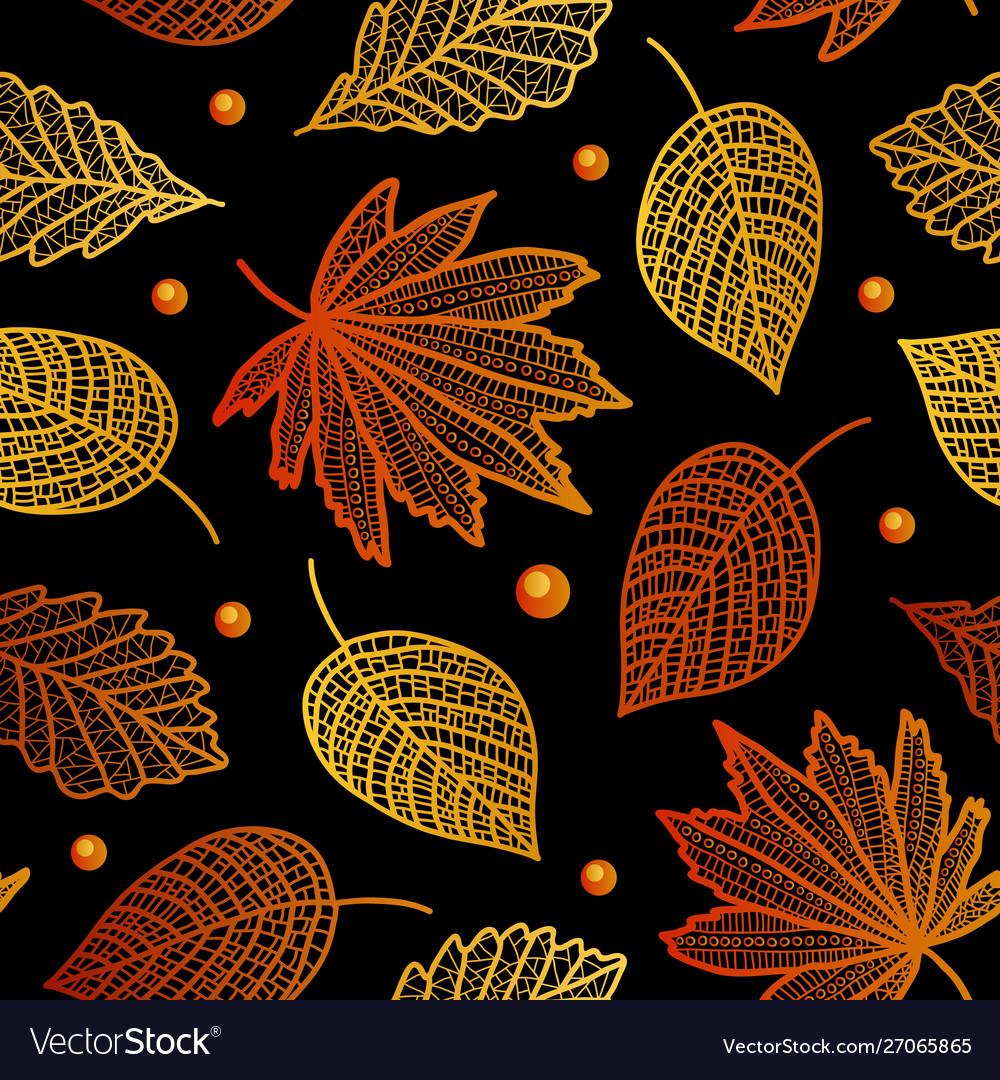 Seamless pattern maple leaf vector image Seamless pattern maple leaf
