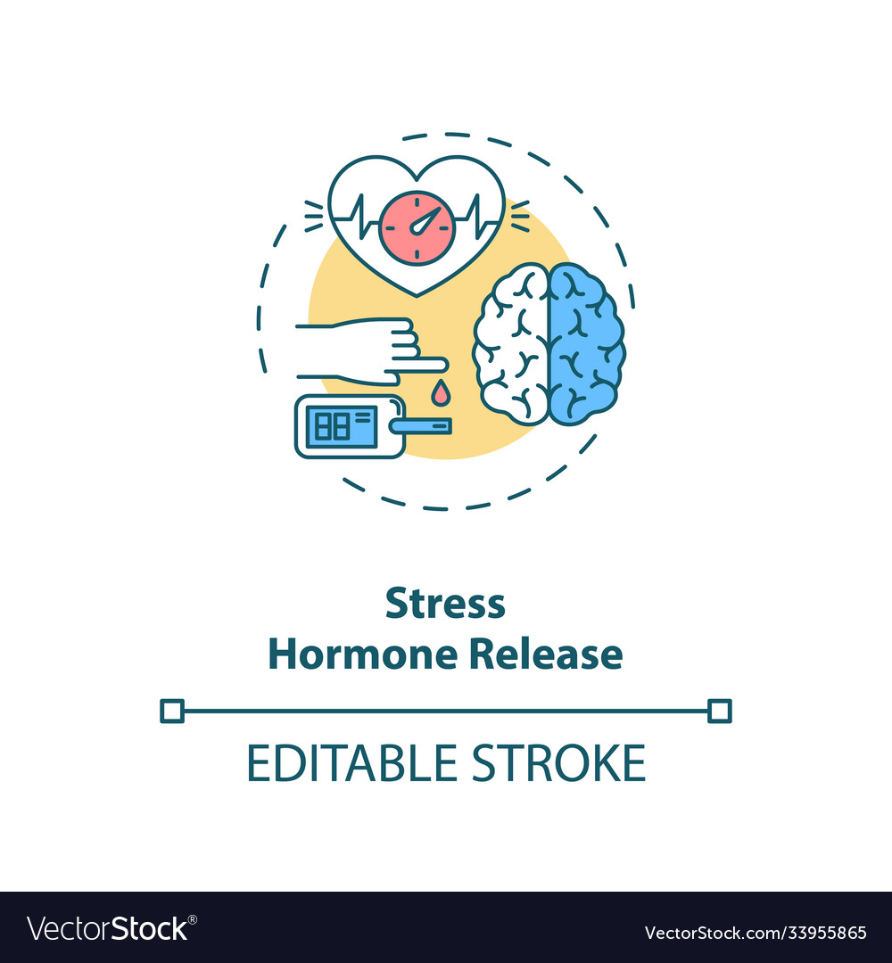 Stress hormone release concept icon Royalty Free Vector