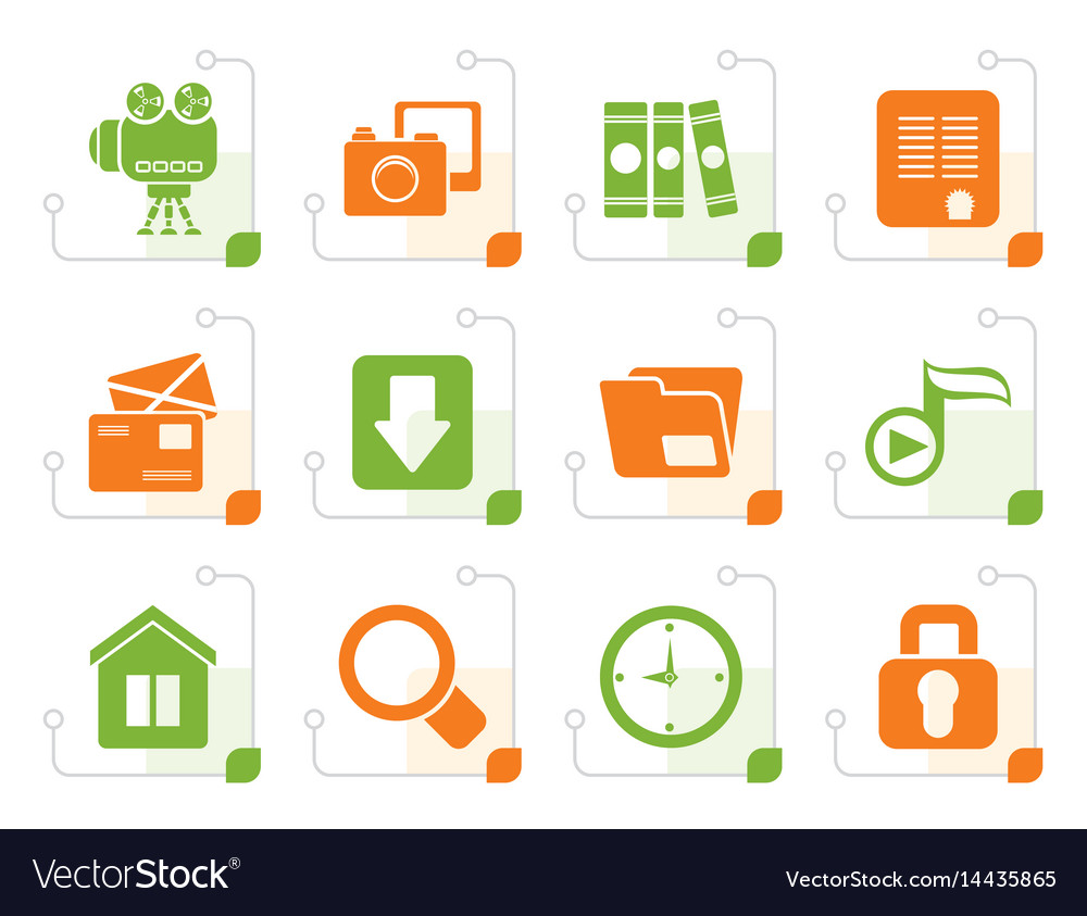 Stylized computer and website icons