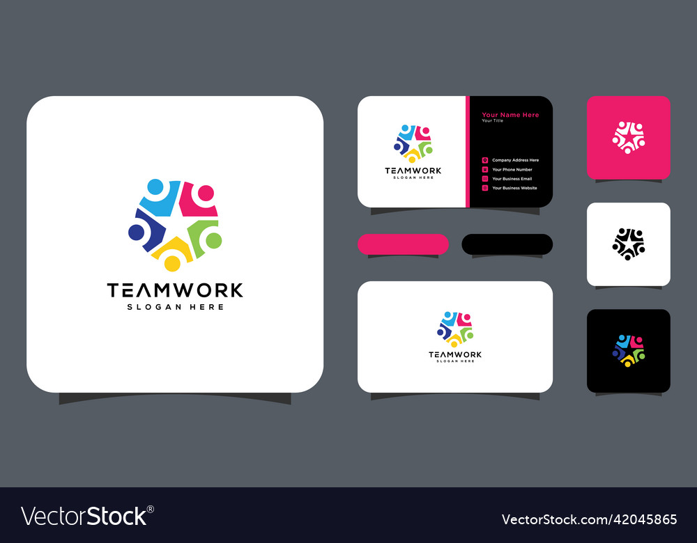 Teamwork people community logo design