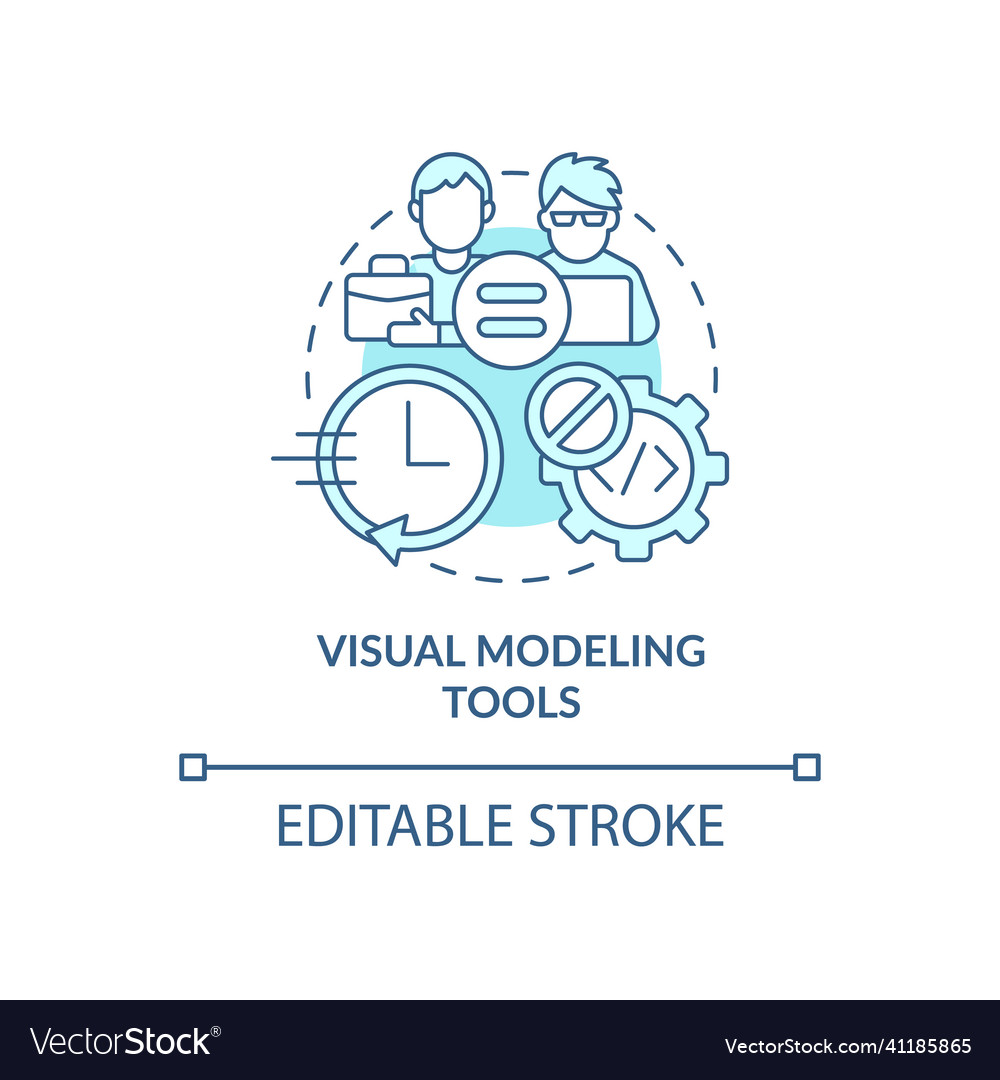 Visual modeling tools turquoise concept icon vector image Visual modeling tools turquoise concept icon