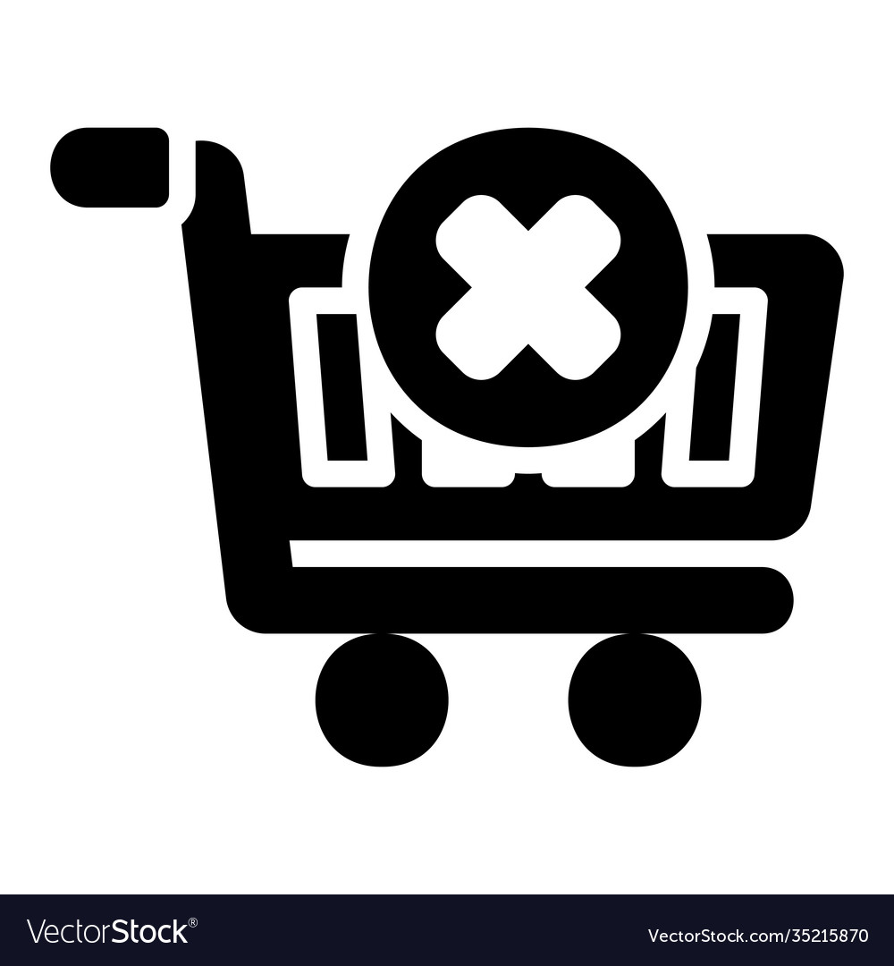 Cancel icon in solid style for any projects vector image Cancel icon in solid style for any projects