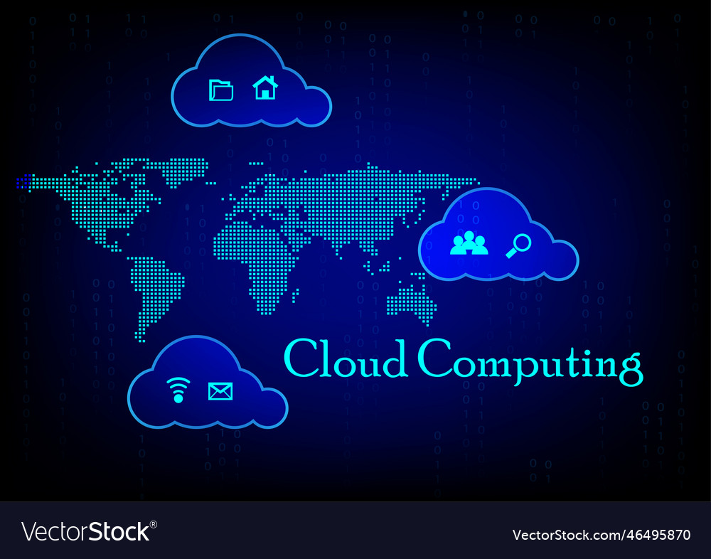 Cloud computing concept with globe connect online vector image Cloud computing concept with globe connect online